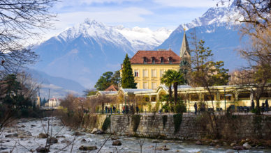 Winterliches Meran und seine Promenade