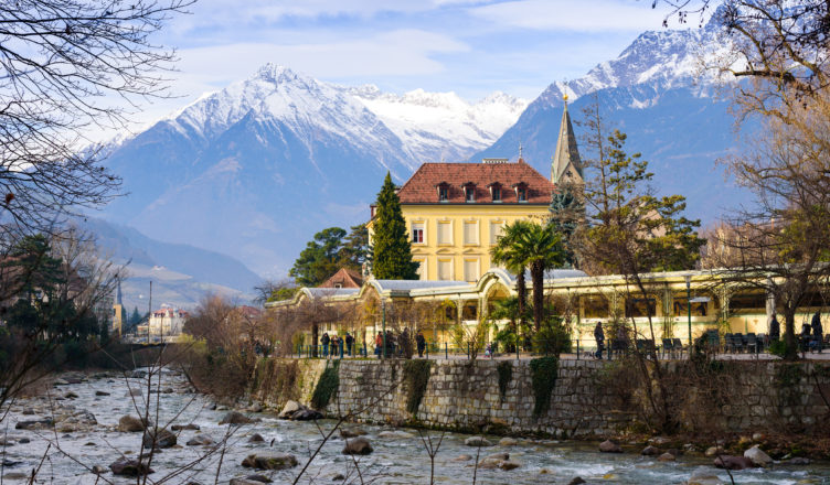 Winterliches Meran und seine Promenade