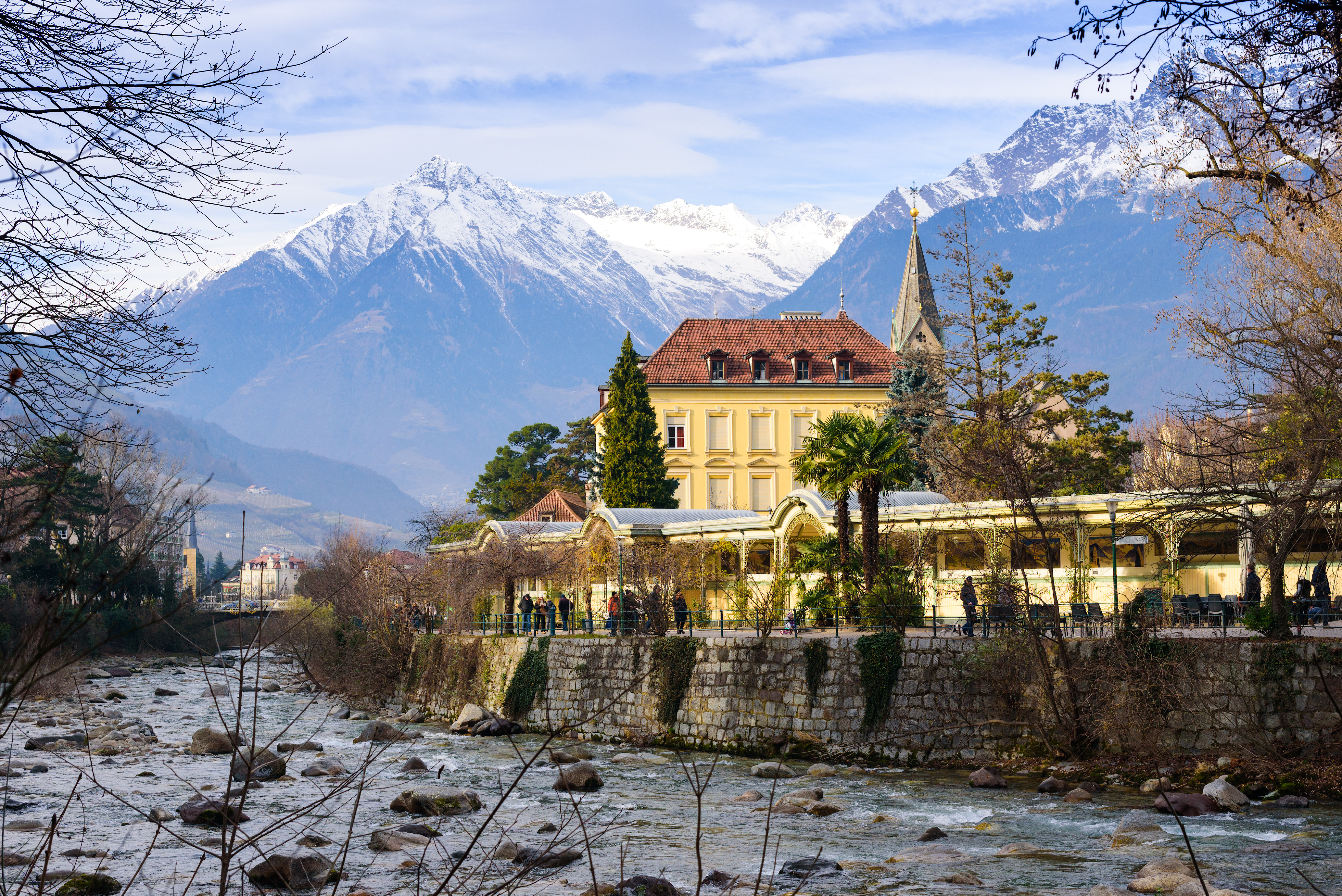 View of Merano village, Sud Tirol, Trentino Alto Adige